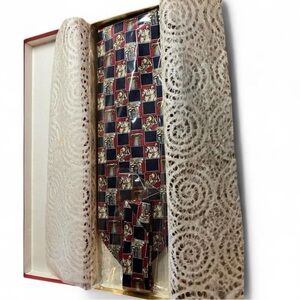 Vintage Neck Tie Gold Red Blue Checked